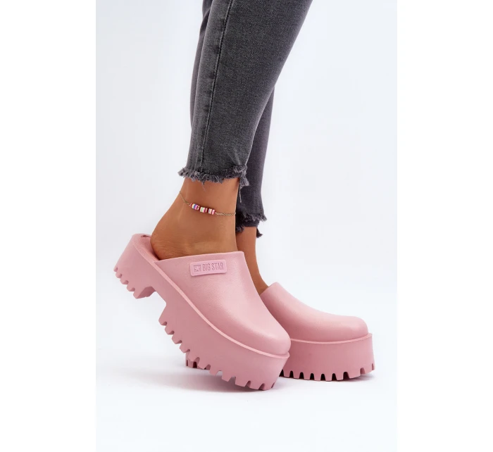 Dámské žabky s masivní podrážkou Big Star model 21649453 Růžové - Big Star Shoes Dámské žabky s masivní podrážkou Big Star model 21649453 Růžové - Big Star Shoes