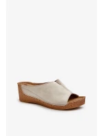 Pohodlné dámské pantofle na klínku Inblu Béžová Pohodlné dámské pantofle na klínku Inblu Béžová