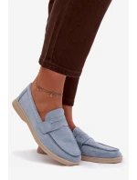 Dámské mokasíny z eko semiše – modré Renelia