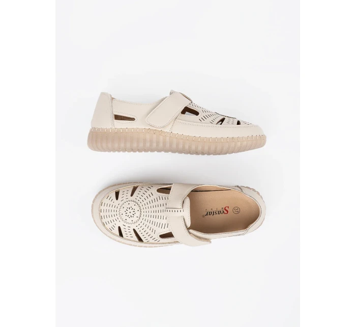 Módní dámské  polobotky hnědé na plochém podpatku