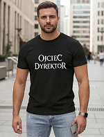 Pánské klasické tričko s nápisy bavlna černá FashionStreet NX5144R