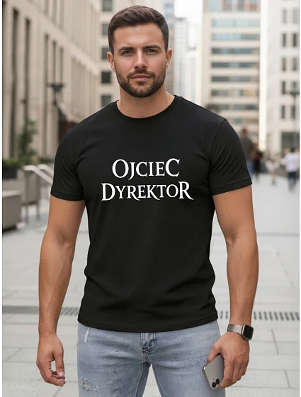 Tshirt męski klasyczny z napisem bawełniany czarny model 22217842 - FashionStreet Tshirt męski klasyczny z napisem bawełniany czarny model 22217842 - FashionStreet