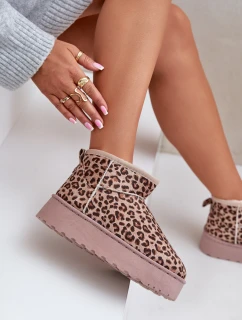 Dámské Sněhule S Vzorem Na Platformě Zateplené Kožíškem Hnědé model 21678774 - Boto