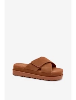 Dámské Pantofle Na Platformě S Pásky Camel model 21696072 - Boto
