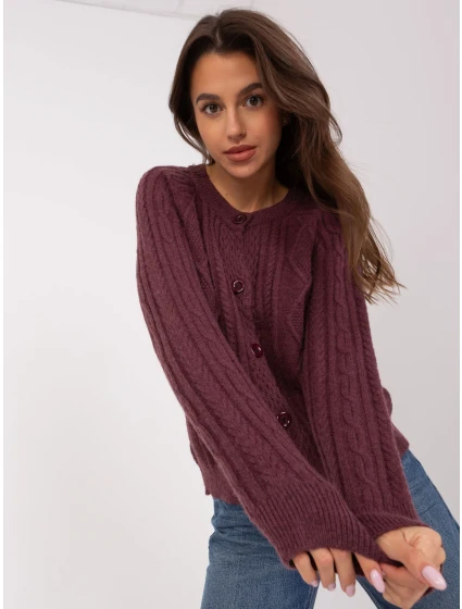 Sweter AT SW  ciemny fioletowy model 18970036 - FPrice