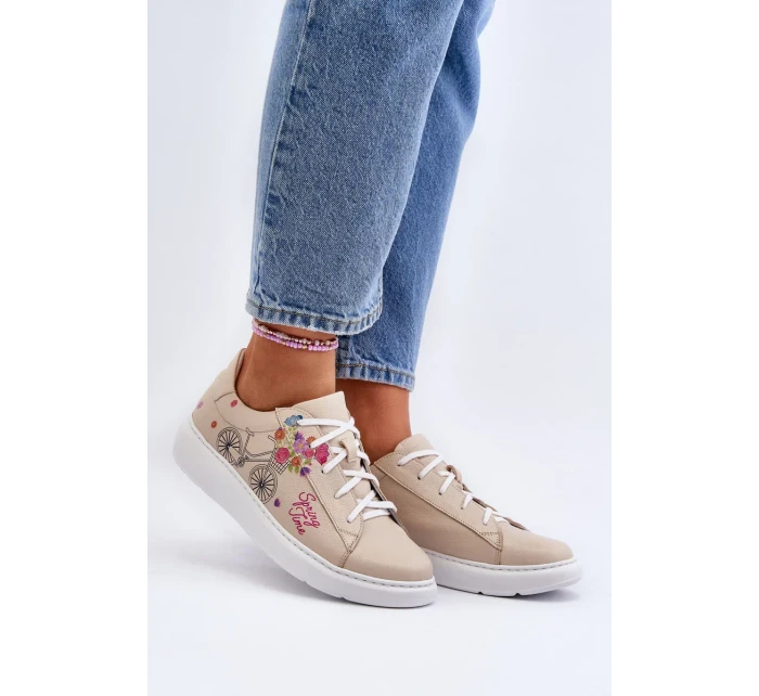 Dámské kožené tenisky Zazoo TAMARA, béžové Dámské kožené tenisky Zazoo TAMARA, béžové
