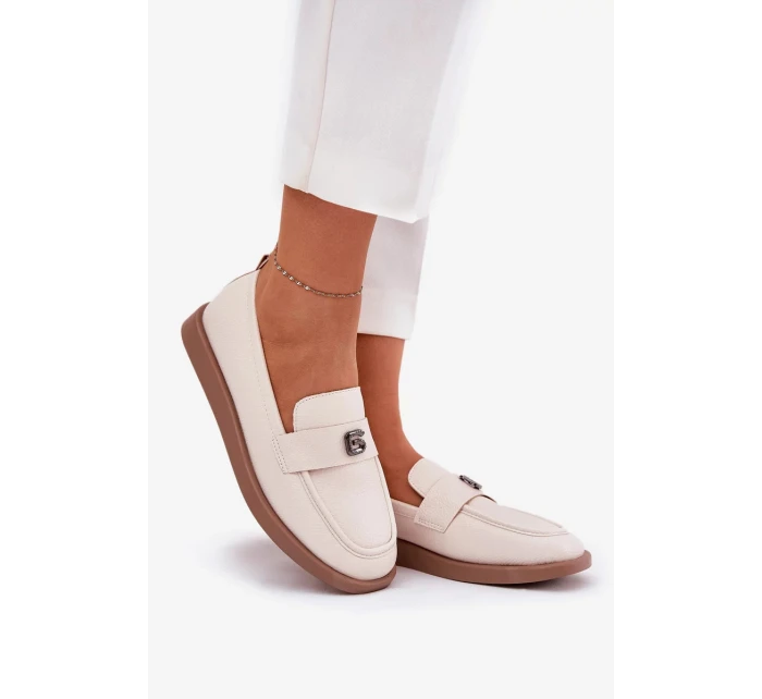 Dámské elegantní mokasíny s dekorativním detailem Vinceza – béžové Dámské elegantní mokasíny s dekorativním detailem Vinceza – béžové