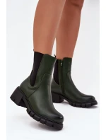 Dámské kotníkové boty Kyra z eko‑kůže – tmavě zelené Dámské kotníkové boty Kyra z eko‑kůže – tmavě zelené