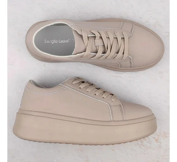 Dámská sportovní obuv na platformě W  Béžová  model 20727681 - SERGIO LEONE