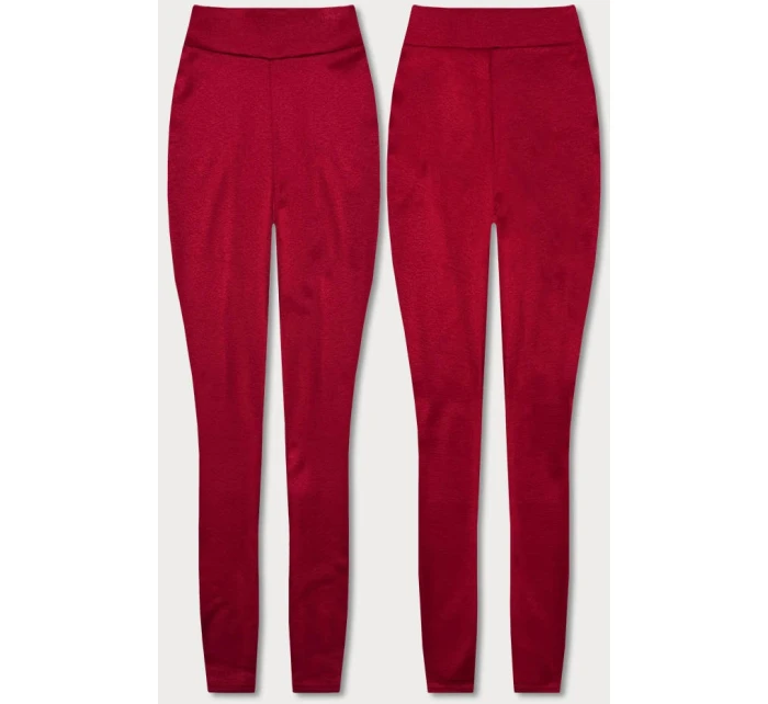 Červené bavlněné dámské legíny model 22002833 - FPrice Červené bavlněné dámské legíny model 22002833 - FPrice