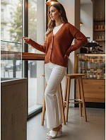 Dámský svetr my2418 Skořicová - FashionStreet