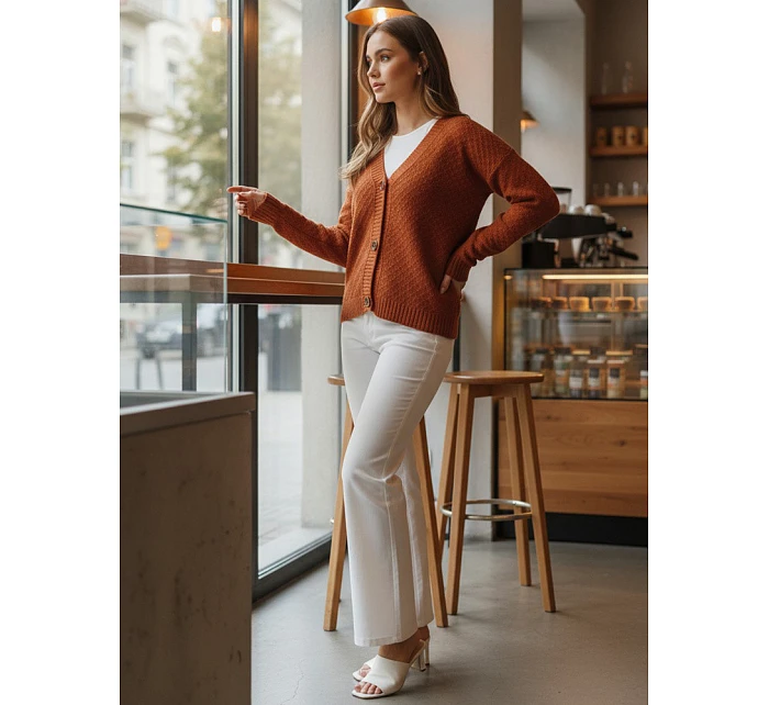 Dámský svetr my2418 Skořicová - FashionStreet