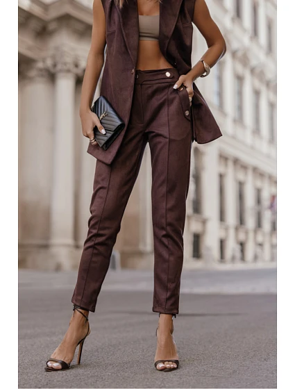 Dámské kalhoty model hnědé model 22069771 - LaBalancia Dámské kalhoty model hnědé model 22069771 - LaBalancia