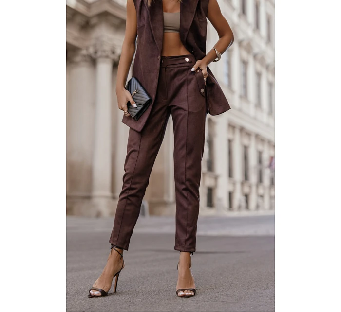 Dámské kalhoty model hnědé model 22069771 - LaBalancia Dámské kalhoty model hnědé model 22069771 - LaBalancia