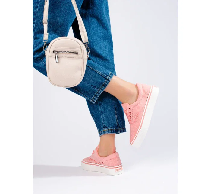 Trendy tenisky dámské růžové bez podpatku Trendy tenisky dámské růžové bez podpatku