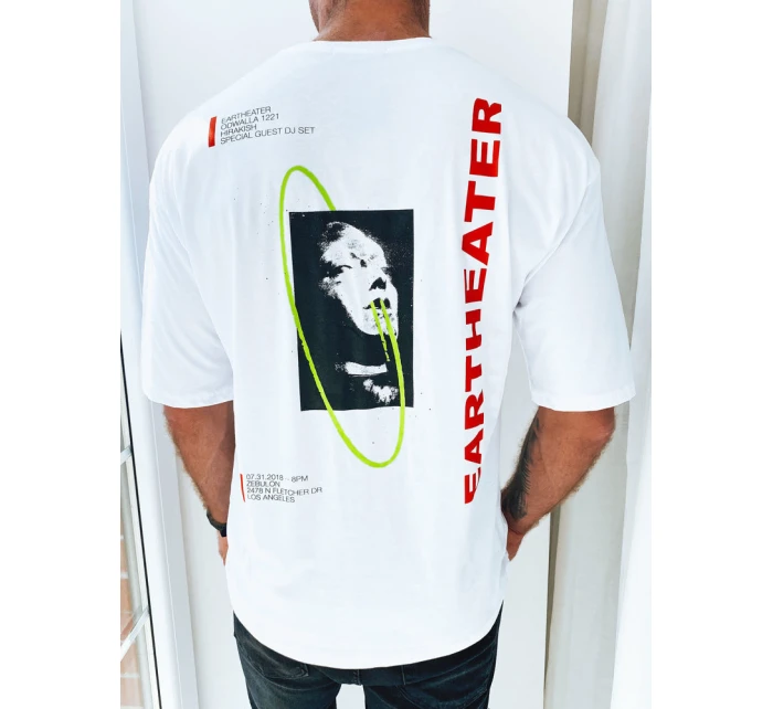 Pánské bílé tričko s potiskem FashionStreet RX5302