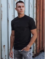 Pánské tričko s potiskem černé FashionStreet RX5576 Pánské tričko s potiskem černé FashionStreet RX5576