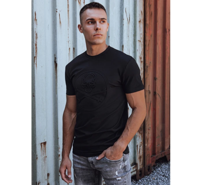 Pánské tričko s potiskem černé FashionStreet RX5576 Pánské tričko s potiskem černé FashionStreet RX5576