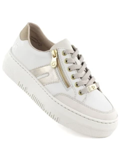 Dámské kožené tenisky na platformě béžové Rieker M1912-80