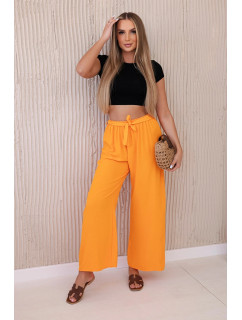 Kalhoty s širokým pasem pomeranč