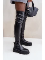 Po Kolena Na Plochém Podpatku Černé model 21681151 - Boto