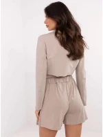 Spódnica MI SD model 20834547 ciemny bezowy - FPrice Spódnica MI SD model 20834547 ciemny bezowy - FPrice