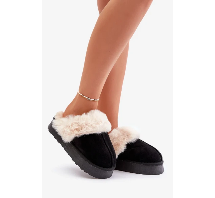 Dámské sněhule na silné podrážce s kožíškem černé Doriola