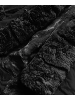 PARKA DAMSKA ZIMOWA NA MISIU CZARNA (BR529-101)