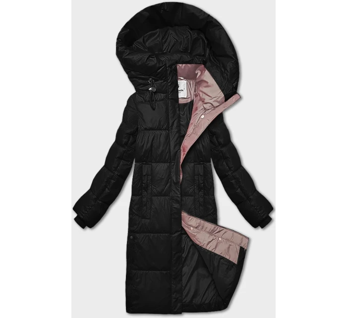 Černá dámská zimní bunda s kapucí Glakate (LU-238001#)