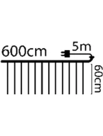 VÁNOČNÍ STROMEK SVĚTLA VENKOVNÍ / VNITŘNÍ SVĚTELNÝ ZÁVĚS 240 VEDL 600X60CM S DÁLKOVÝM OVLÁDÁNÍM RGB BARVA