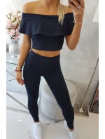 Souprava s volánkovým lemem námořnická modř