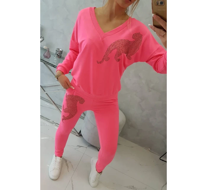 Zirkonová souprava panther set pink neon
