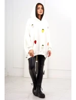 Zateplená mikina s model 19049176 motivem ecru - K-Fashion Zateplená mikina s model 19049176 motivem ecru - K-Fashion