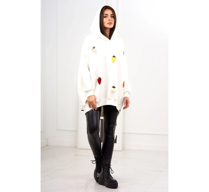 Zateplená mikina s model 19049176 motivem ecru - K-Fashion Zateplená mikina s model 19049176 motivem ecru - K-Fashion