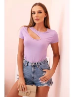 Dámské bavlněné body s V výstřihem a nařasením fango