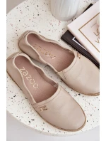 Elegantní Kožené Espadrilky Dámské Béžové model 21684033 - Zazoo