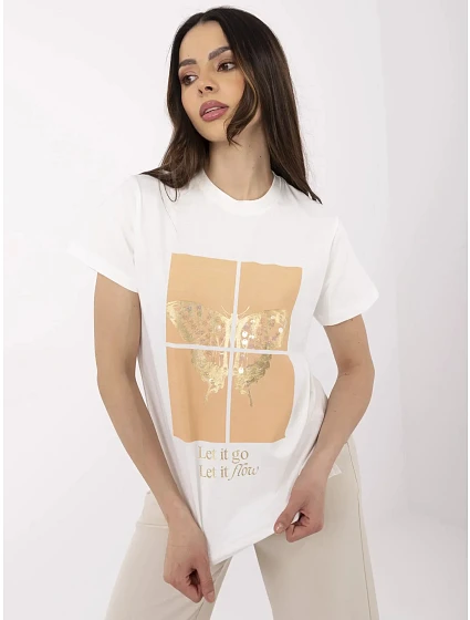 T shirt CLM TS model 21099014 ecru - FPrice