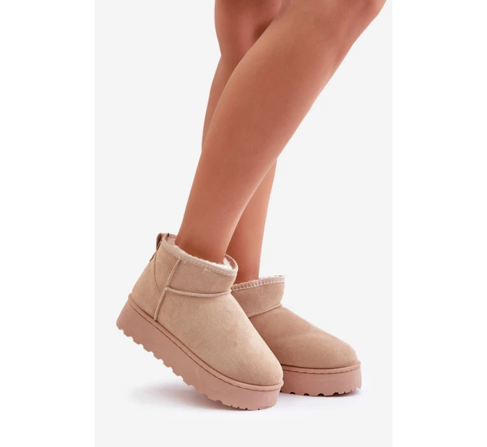 Dámské sněhové boty na platformě 20216-F Světle béžová - Xamella Dámské sněhové boty na platformě 20216-F Světle béžová - Xamella