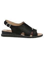 Dámské černé kožené sandály model 22135973 - FILIPPO