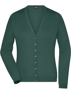 Daiber JN 660 Dámský pletený cardigan s výstřihem do V 02.0660 forest green