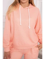 Souprava mikiny s kapucí meruňková