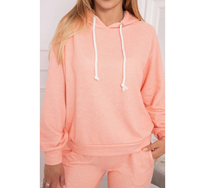 Souprava mikiny s kapucí meruňková