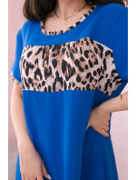 Šaty s leopardím potiskem chrpově modrá
