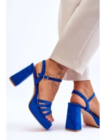 Dámské semišové sandály na platformě modré model 21613987 - Boto Dámské semišové sandály na platformě modré model 21613987 - Boto