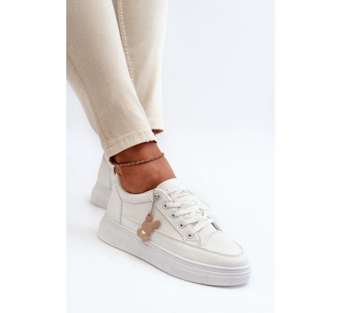 Tenisky Dámské Sportovní Na Platformě S Ozdobou Bílý VINCEZA 13613