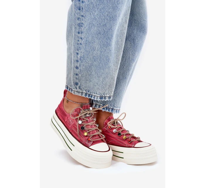 Dámské Tenisky Na Platformě Červené GOE RR2N4104