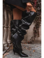 Nazouvací dámské kozačky na jehlovém podpatku černé Ysolienne Nazouvací dámské kozačky na jehlovém podpatku černé Ysolienne