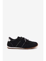 Dámské nízké tenisky s korálky černé model 22095342 - Boto