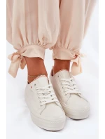 Dámské tenisky na platformě Big Star – světle béžové Dámské tenisky na platformě Big Star – světle béžové