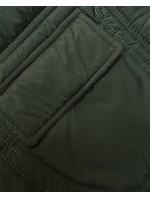 Péřová dámská vesta v khaki barvě (B8153-11)